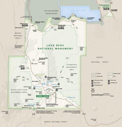 US National Park Service Lava Beds National Monument digital map