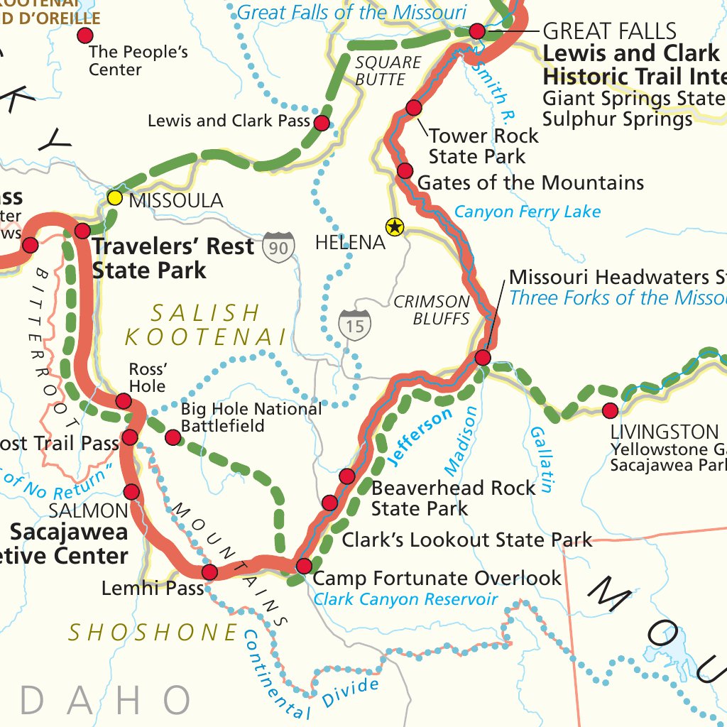 Lewis and Clark National Historic Trail map by US National Park Service