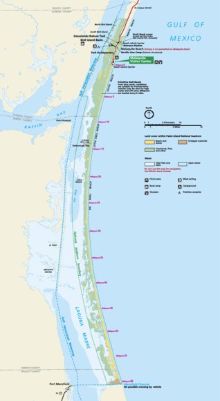 US National Park Service Padre Island National Seashore digital map