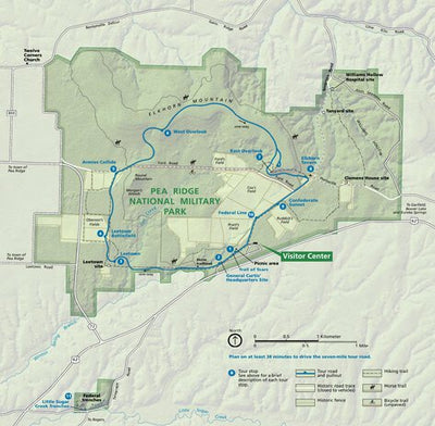 US National Park Service Pea Ridge National Military Park digital map