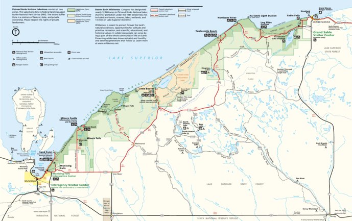 Pictured Rocks National Lakeshore Map by US National Park Service ...