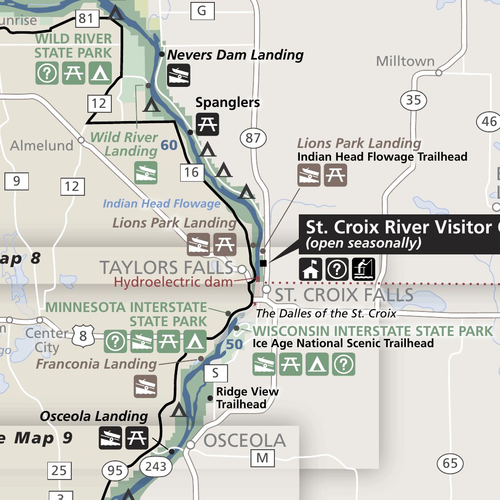 Saint Croix National Scenic Riverway Map by US National Park Service ...