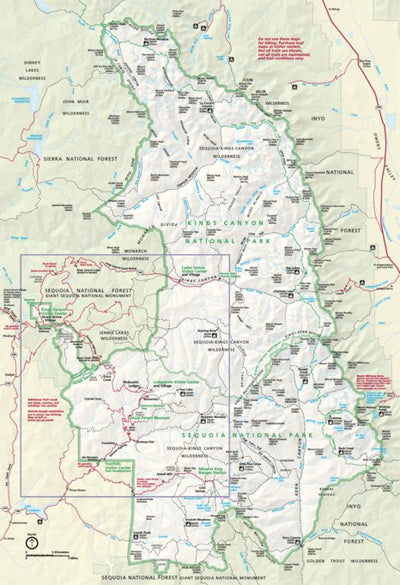US National Park Service Sequoia and Kings Canyon National Parks digital map