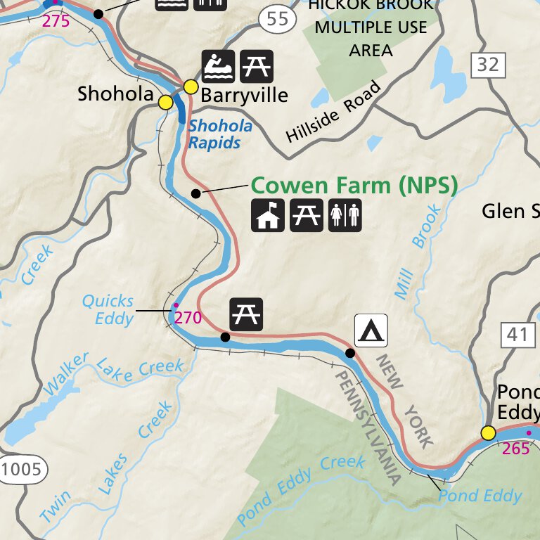 Upper Delaware Scenic and Recreational River Map by US National