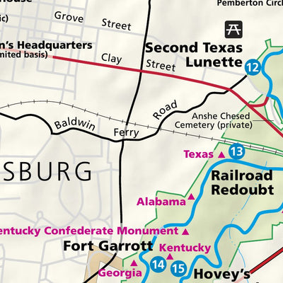 US National Park Service Vicksburg National Military Park digital map