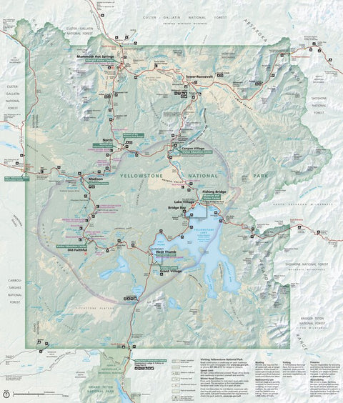 US National Park Service Yellowstone National Park digital map