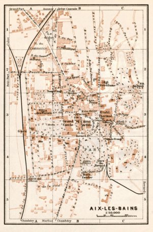 Waldin Aix-les-Bains town plan, 1913 digital map