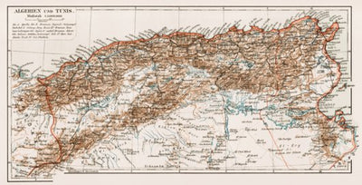 Waldin Algeria and Tunisia, 1913 digital map