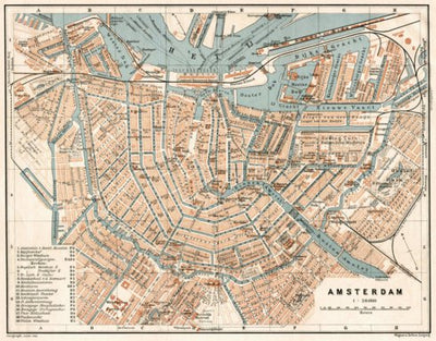 Waldin Amsterdam City Map, 1909 digital map