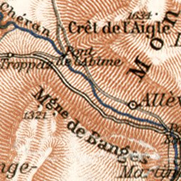 Waldin Annecy (Annesy-les-Bauges) environs map, with plan of Chambéry, 1902 digital map