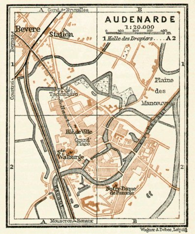 Waldin Audenarde town plan, 1909 digital map