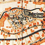 Waldin Baden to Vienna (Baden bei Wien) town plan, 1913 digital map