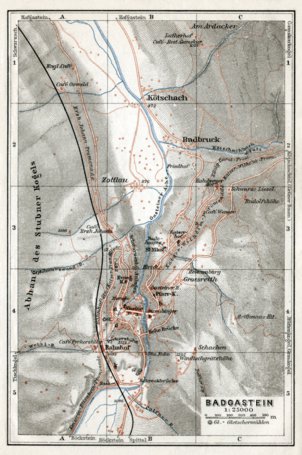 Waldin Badgastein (Wildbad Gastein), 1910 digital map