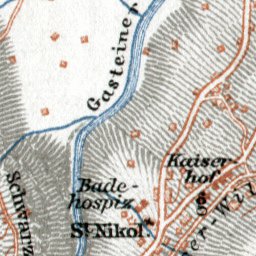 Waldin Badgastein (Wildbad Gastein), 1910 digital map