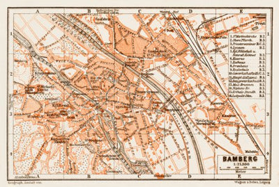 Waldin Bamberg city map, 1909 digital map