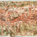 Waldin Barmen and Elberfeld (now Wuppertal) city map, 1908 digital map