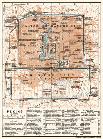 Waldin Beijing (Peking) town plan, 1914 digital map