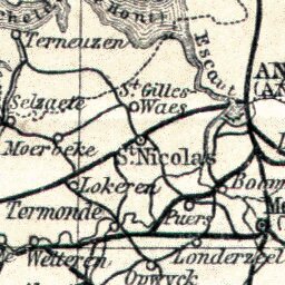 Waldin Belgium and Holland, railway map, 1904 digital map