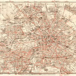 Waldin Berlin, city map with tramway and S-Bahn networks, 1910 digital map