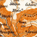 Waldin Bosnian Highlands from Sarajevo to Mostar. Environs of Sarajevo, 1911 digital map