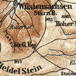 Waldin Brückenau - Bischofsheim - Tann district map, 1887 digital map