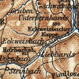 Waldin Brückenau - Bischofsheim - Tann district map, 1887 digital map