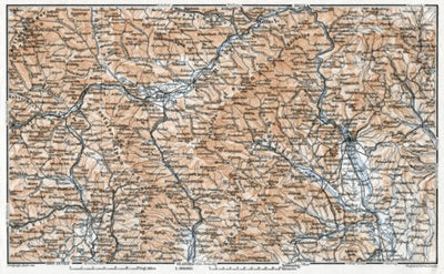 Waldin Carinthian-Styrian Alps from Murau to Gleisdorf district map, 1910 digital map