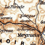 Waldin Causses Mountains map, 1885 digital map