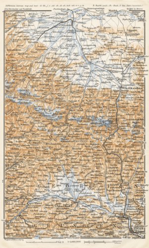 Waldin Central Caucasus, eastern part map, 1914 digital map