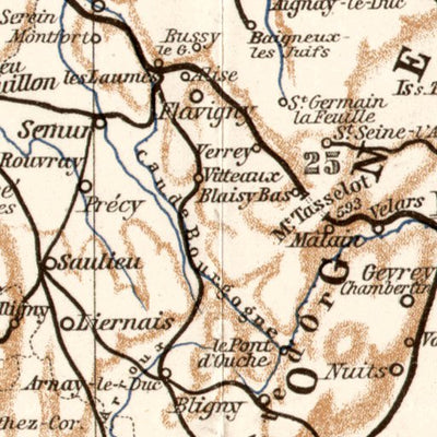 Waldin Central France, 1909 digital map