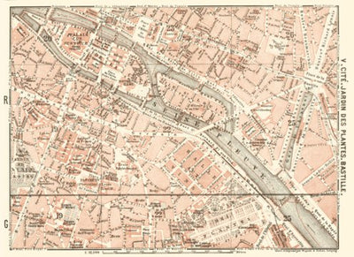 Waldin Central Paris districts map: Cité, Jardin des Plantes and Bastille, 1903 digital map