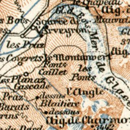 Chamonix and Sixt Valleys Map - Waldin Chamonix And Sixt Valleys Map 1902 Digital Map 35916134645916 