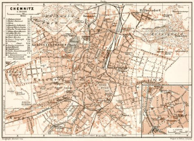 Waldin Chemnitz city map, 1911 digital map