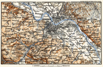 Waldin Dresden environs map, 1887 digital map