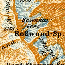Waldin Eastern Zillertal Alps (Zillertaler Alpen), 1906 digital map