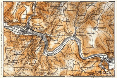 Waldin Ems and environs map, 1905 digital map