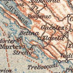 Waldin Environs of Sebenico map, 1913 digital map