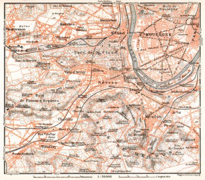 Waldin Forest of Meudon (Bois de Meudon) map, 1931 digital map