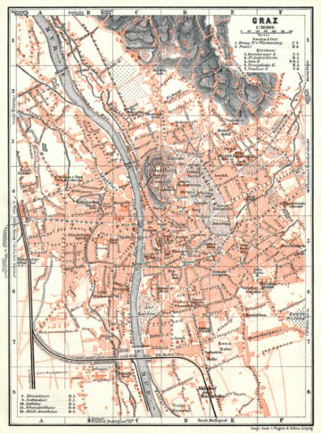 Waldin Graz town plan, 1913 digital map