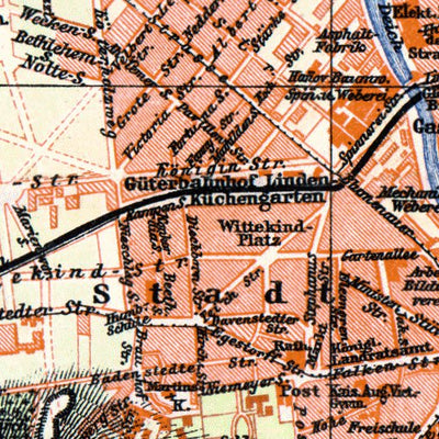Waldin Hannover city map, 1910 digital map
