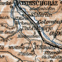 Waldin Karawanken Mountains and Pohorje (Bacher) Mountains, 1910 digital map