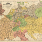 Waldin Karte der Eisenbahnen Mittel-Europas (Railway map of the central Europe), 1884 digital map
