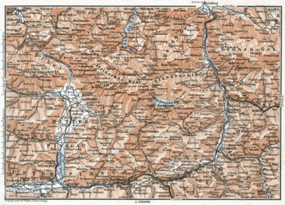 Waldin Königssee and environs, Salzach River and Salzach Valley Area, 1910 digital map
