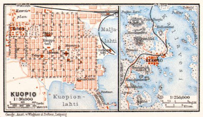 Waldin Kuopio town plan, 1914 digital map