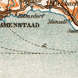 Waldin Lake Constance (Bodensee) environs map, 1909 digital map