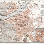 Waldin Linz city map with map inset of Pöstlingberg, 1910 digital map
