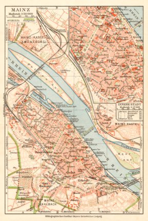Mainz city Map, 1927 by Waldin | Avenza Maps
