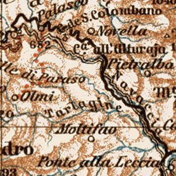 Waldin Map of Corsica (Corse), 1913 digital map