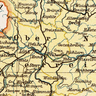 Waldin Map of the western part of Austria-Hungary, 1903 digital map