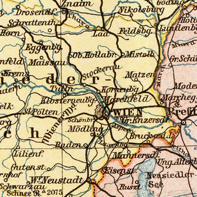 Waldin Map of the western part of Austria-Hungary, 1903 digital map